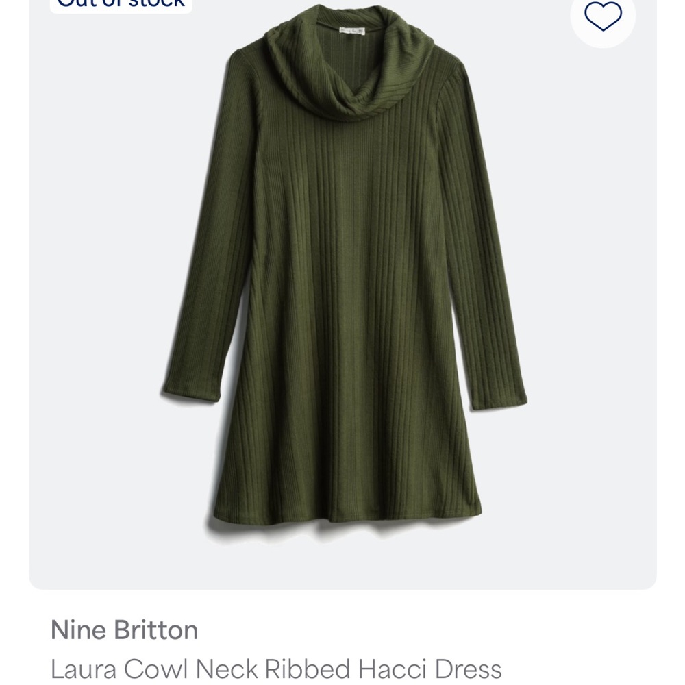 Nine Britton Laura Cowl Neck Ribbed Hacci Dress